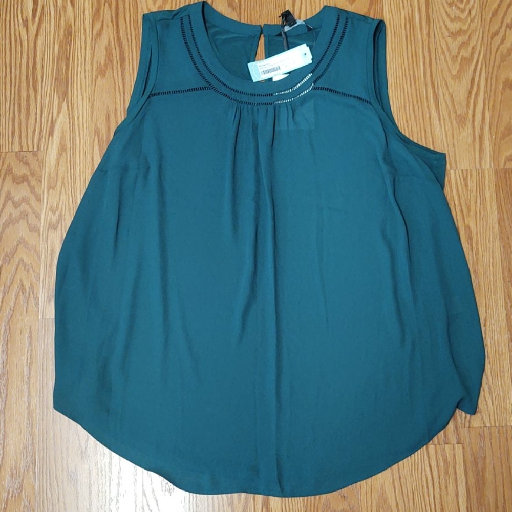 NWT Dark Green Sleeveless Top, 2x